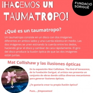 Actividades descargable de la Fundació Sorigué: hacemos un taumatropo